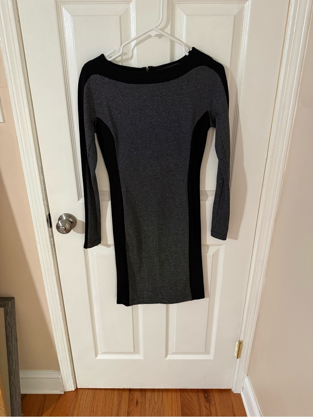 BCBGMaxAzria Black & Silver Long-Sleeve Bodycon Dress